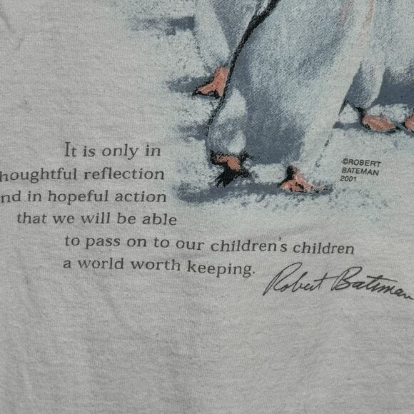 2001 Robert Bateman National Geographic Penguins T-Shirt Adult Small Long Sleeve - Picture 4 of 7